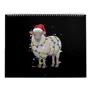 Calendário Feliz Natal de Ovelha   Presente do Papai Noel