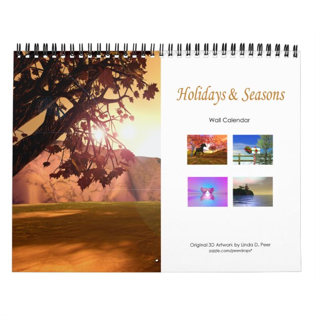 Calendário Feriado 3D e Cenas Sazonais (Capa)