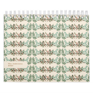 Calendário Feriado de Natal de Elegância Clássica Encantante