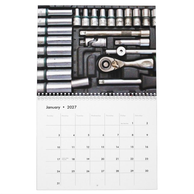 Calendário Ferramentas de Manual da Caixa de Ferramentas (Jan 2027)