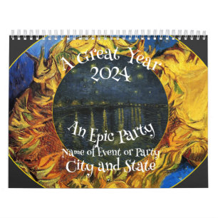 Calendário Festa de aniversário Girl Boy 2024 Classe de Forma