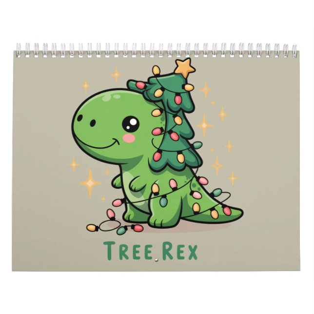 Calendário Festa Leve de Dinossauro de Natal Rex (Capa)