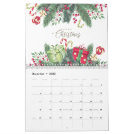 Calendário Festivo Floral Natal Design