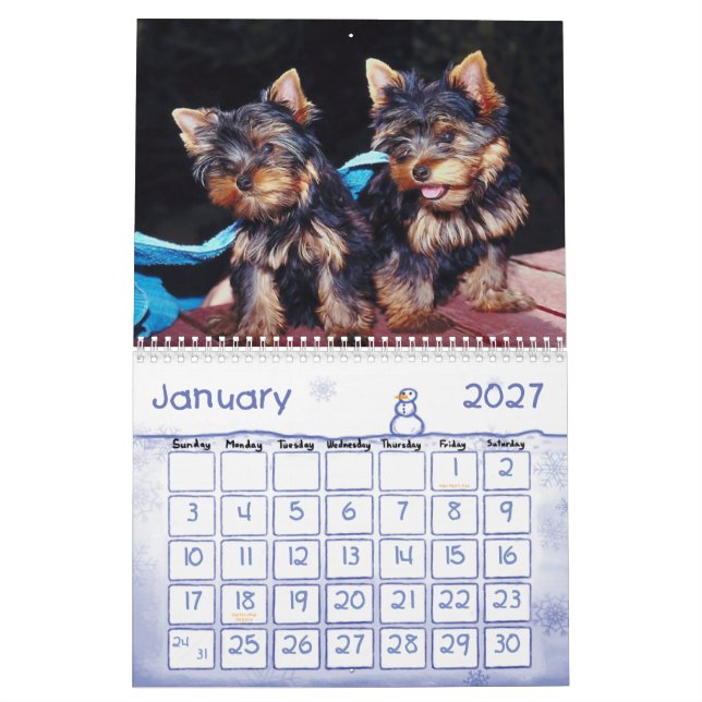 Calendário Filhotes de cachorro bonitos 2011 (Jan 2027)
