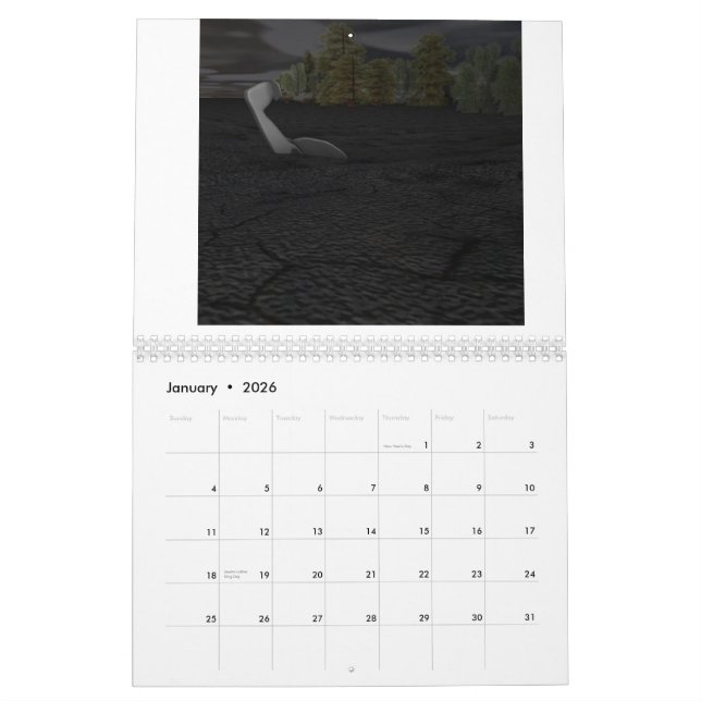 Calendário Fim da contagem do mundo para baixo (Jan 2026)