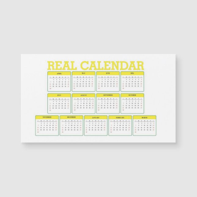 calendário fixo real (Frente)