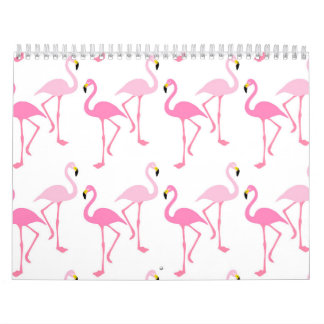 Calendário Flamingo Background - Pink