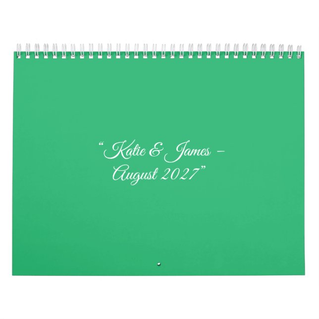 Calendário Flat Mint Green Background – Wedding Design (Capa)