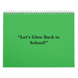 Calendário Flat Neon Green Background – School Texture