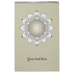Calendário Flor da Vida - Mandala de Flores 1