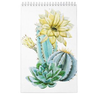 Calendário Flor de Cactus Amarelo
