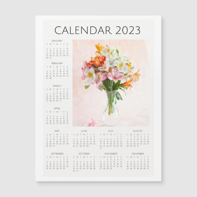Calendário Floral 2023, Calendário das Flores (Frente)