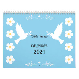 Calendário Floral 2024 com Versos de Bíblia