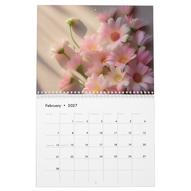 Calendário Floral 2025: Gama de Flores Botânicas (Fev 2027)