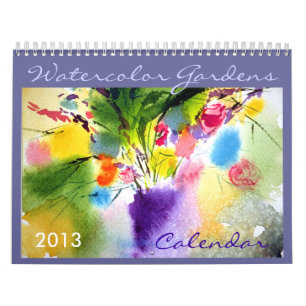 Calendário floral da aguarela 2013