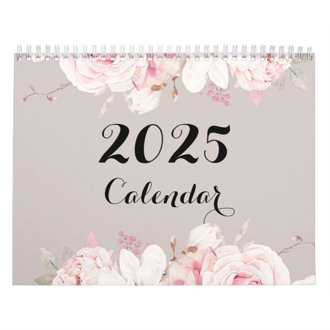 Calendário Floral Elegante 2025 (Capa)