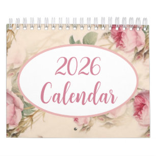 Calendário Floral Moderno 2026, Elegante e Artísti