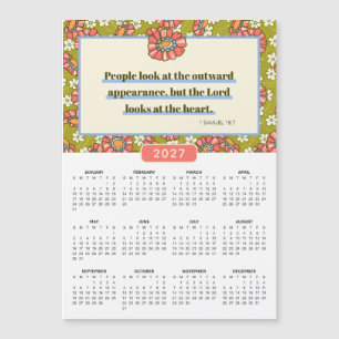 Calendário Floral Retro 2027 1 Samuel 16:7