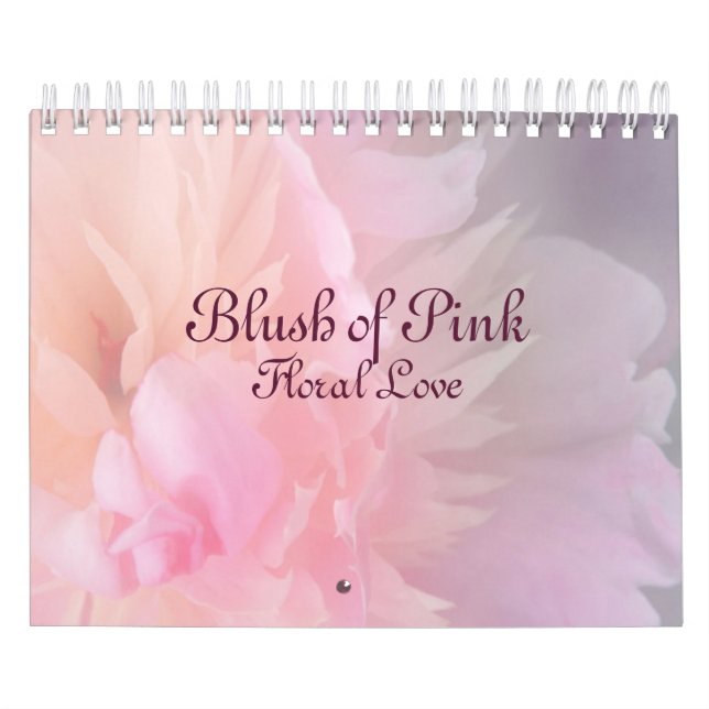 Calendário Floral Rosa Enrubescido de Amor (Capa)