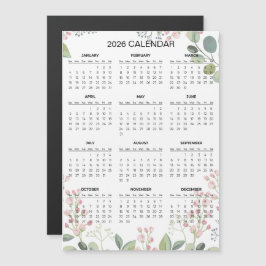 Calendário Floral Simples, porém Elegante de 2026 