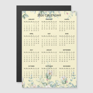 Calendário Floral Simples, porém Elegante de 2026