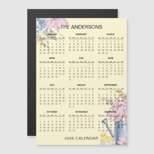 Calendário Floral Simples, porém Elegante de 2026