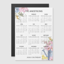 Calendário Floral Simples, porém Elegante de 2026 