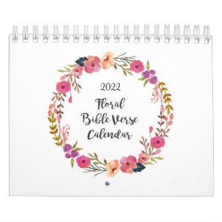 Calendário Floral Watercolor Bible Verse Calendar
