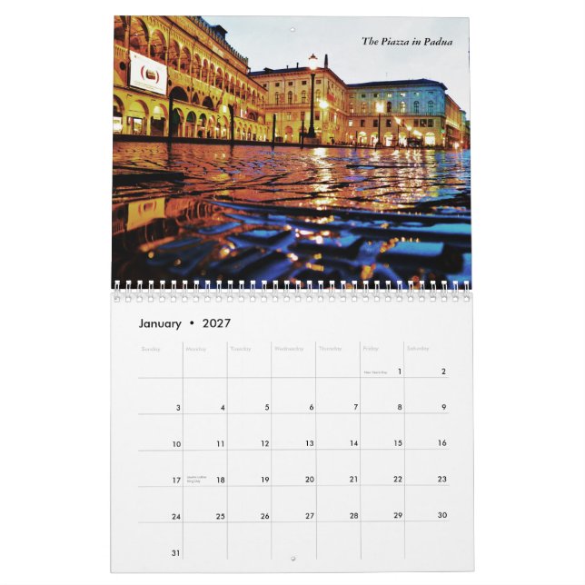 Calendário Florença, Milão e Roma (Jan 2027)