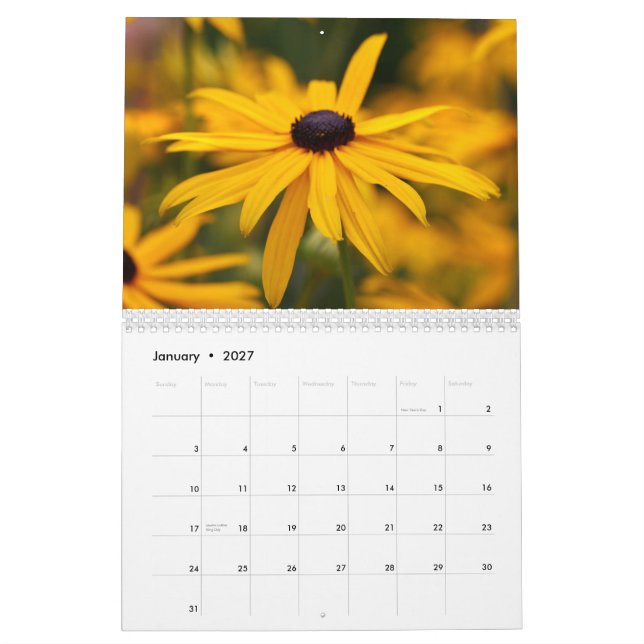 Calendário Flores amarelas (Jan 2027)