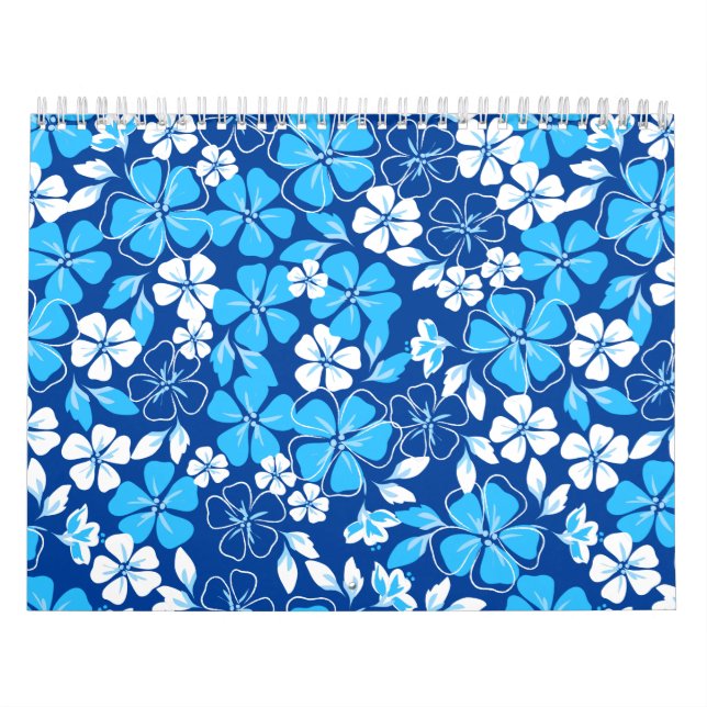 Calendário Flores azuis e brancas (Capa)
