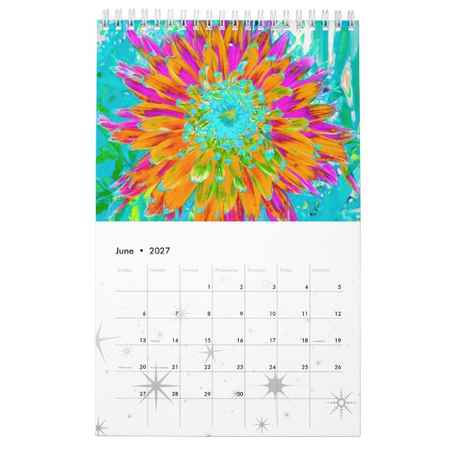 Calendário Flores Dahlia 2023 (Jun 2027)