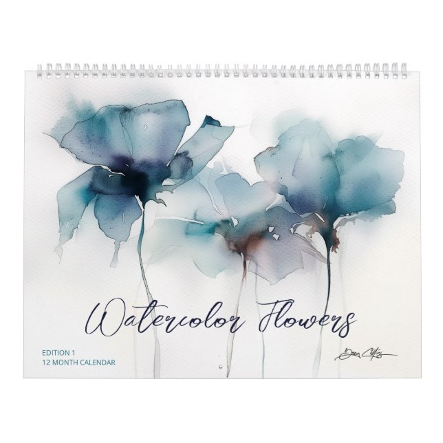 Calendário Flores de Aquarela 1 (Capa)