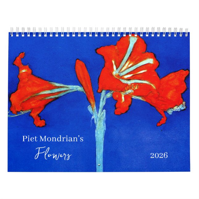 Calendário Flores de Piet Mondrian 2026 (Capa)