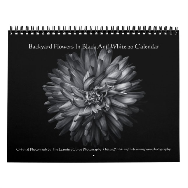 Calendário Flores do Quintal em Preto e Branco 20 (Capa)