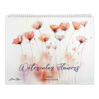 Calendário Flores em Aquarela: Edição 3