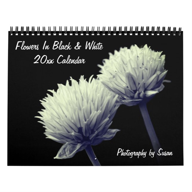 Calendário Flores em Preto e Branco (Capa)