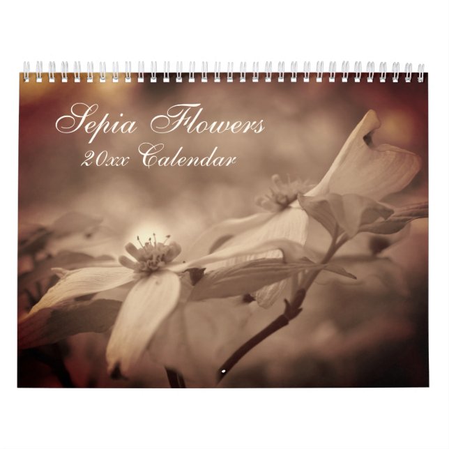 Calendário Flores Na Sépia Vintage (Capa)