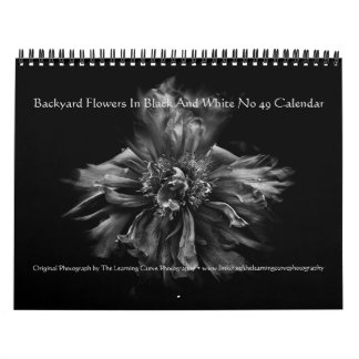Calendário Flores no Quintal em Preto e Branco Nº 49