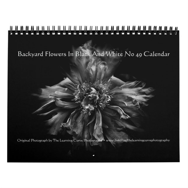 Calendário Flores no Quintal em Preto e Branco Nº 49 (Capa)
