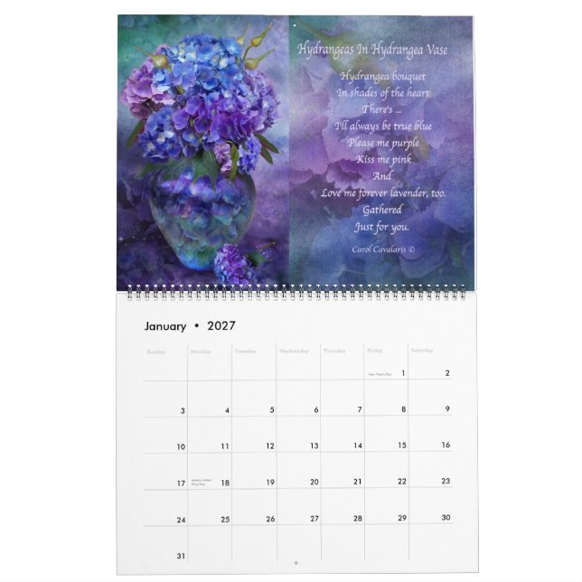 Calendário Flores No Rico Vases Art Calendar 2014 (Jan 2027)