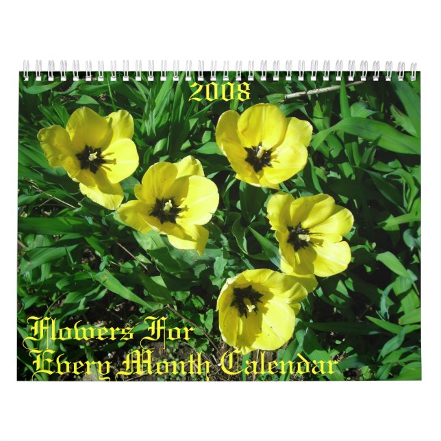 Calendário Flores Para, Todos Os Meses Calendário, 2008 (Capa)
