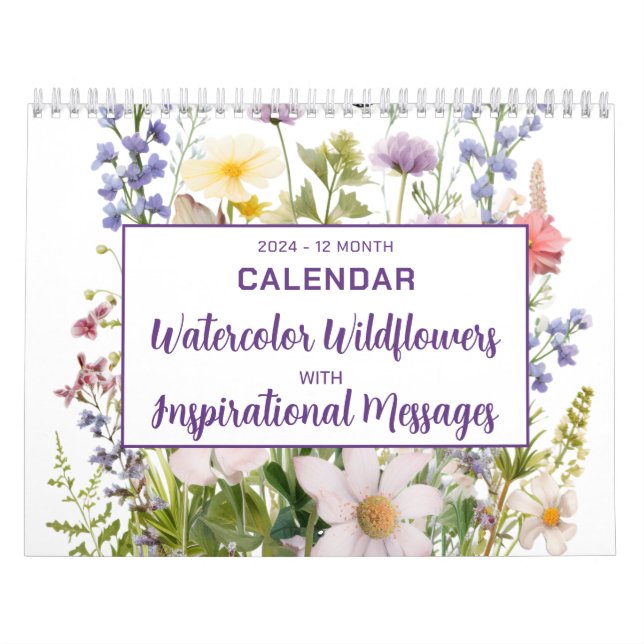Calendário Flores Selvagens de Cores-d'Água com Inspirações R (Capa)