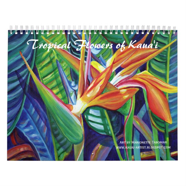 Calendário Flores Tropicais de Kauai Hawaii Calendar (Capa)