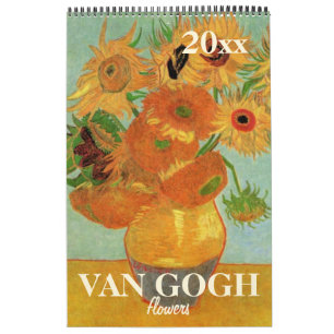 Calendário Flores Van Gogh com Girassóis, Poppies, irlandese