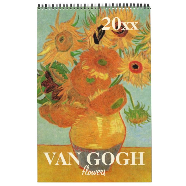 Calendário Flores Van Gogh com Girassóis, Poppies, irlandeses (Capa)