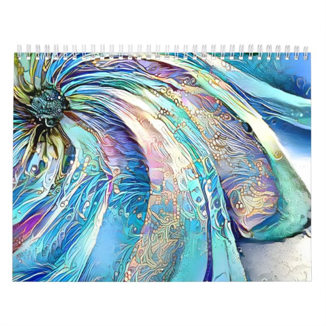 Calendário Folhas coloridas de flores exóticas (Capa)