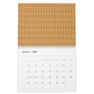Calendário Folhas de papel embrulho amarelo, laranja e castan