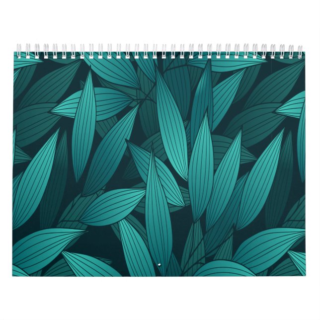 Calendário Folhas tropicais gradientes (Capa)