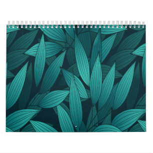 Calendário Folhas tropicais gradientes